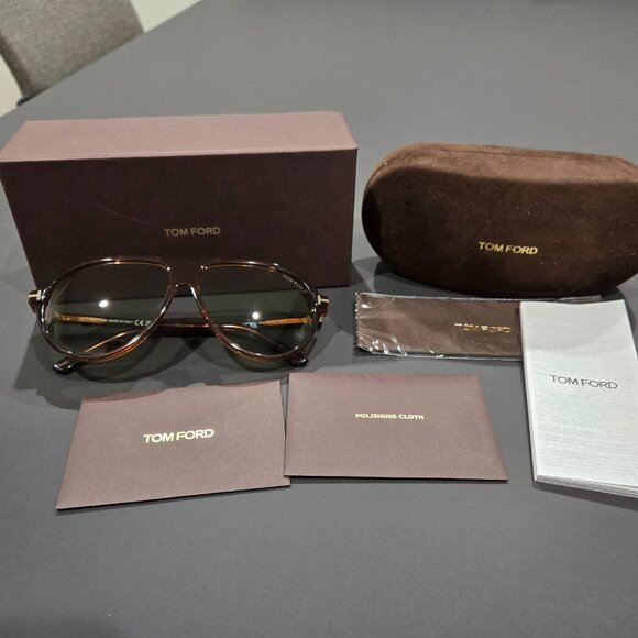 Tom Ford Marcus Aviator Sunglasses - TF1023 48N 60-13 140-1 - Brown - Picture 16 of 16